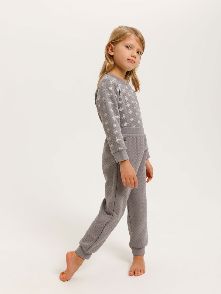 комплект пижамный для девочек (серый, 104-110 (4-5 YEARS))