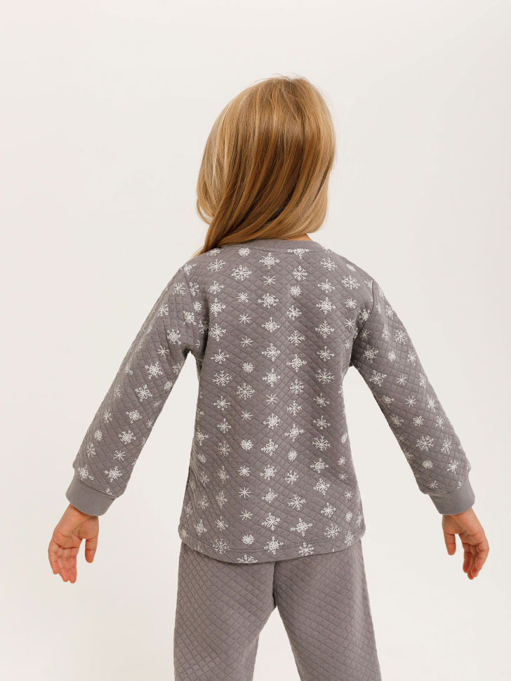 комплект пижамный для девочек (серый, 116-122 (6-7 YEARS)) sela 4603375099189 - фото 4