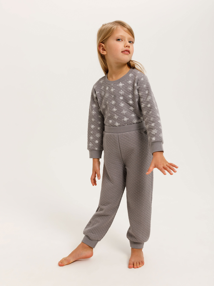 комплект пижамный для девочек (серый, 116-122 (6-7 YEARS)) sela 4603375099189 - фото 5