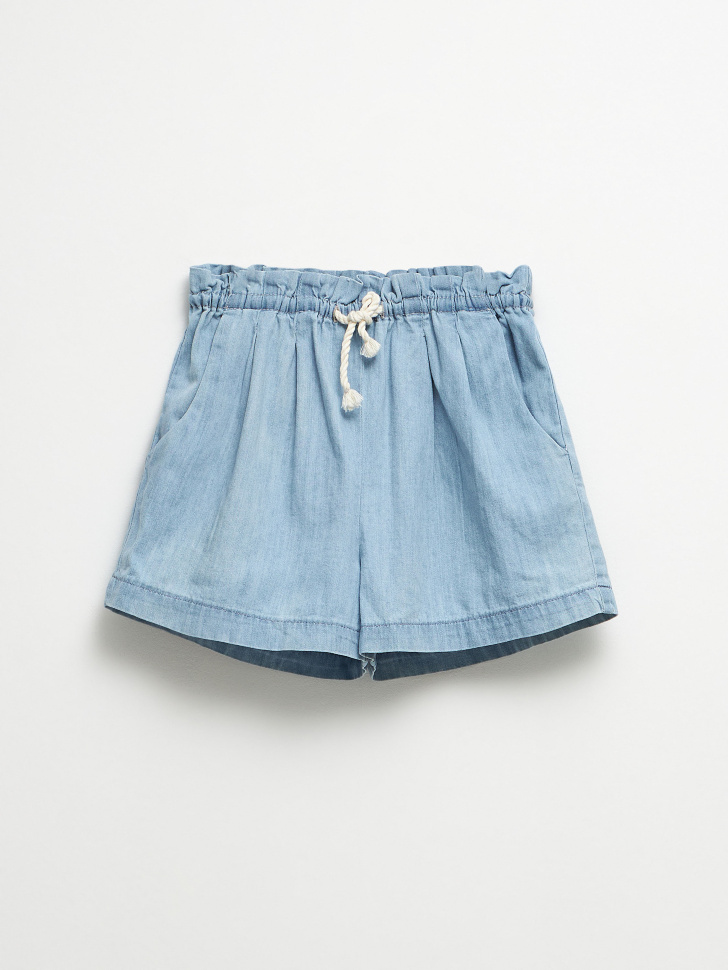 шорты джинсовые для девочек (синий, 128)