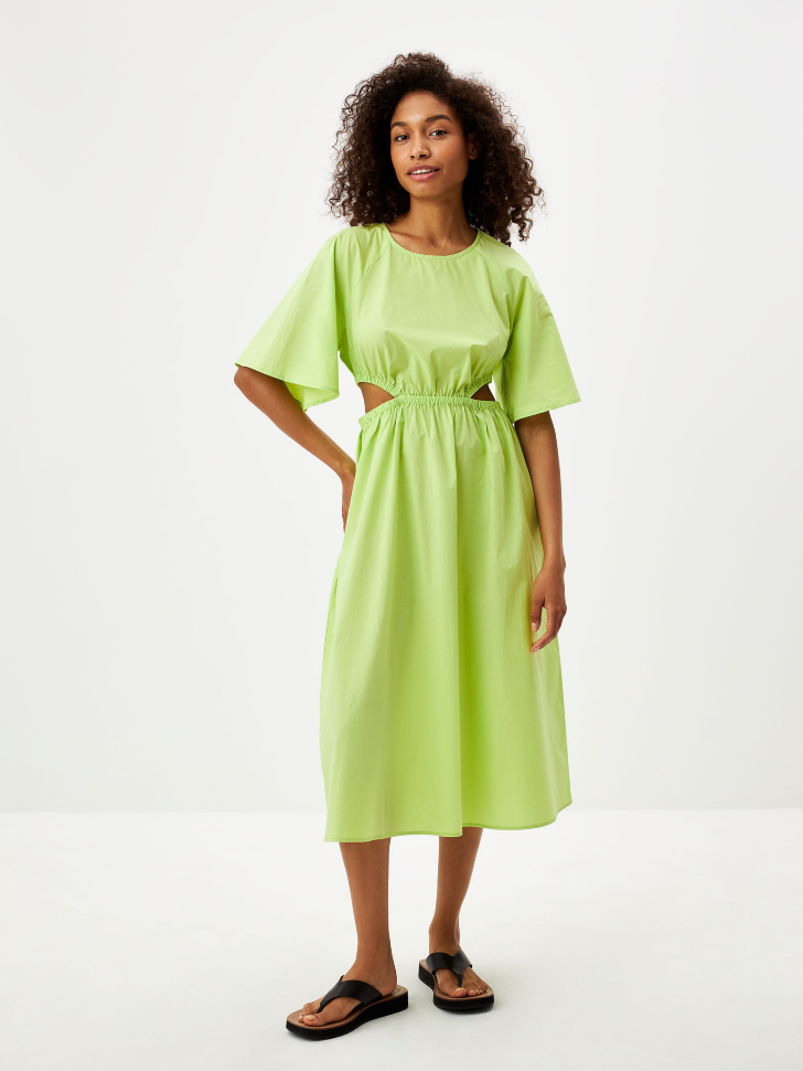 

Платье миди с вырезами на талии