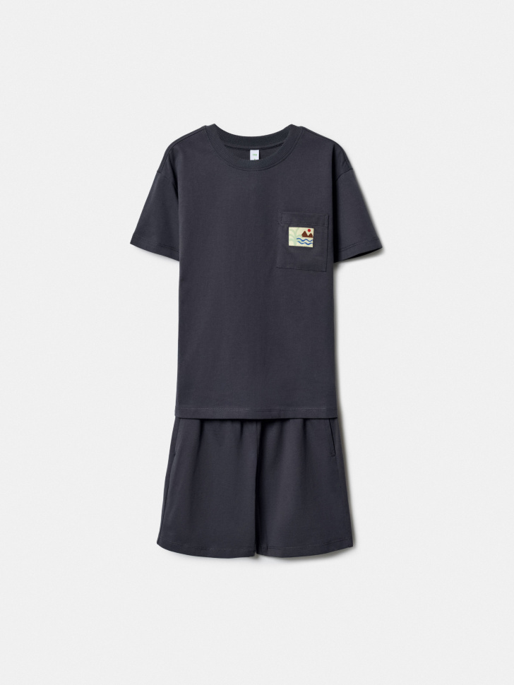 Комплект из фуфайки и шорт Sela, серый, арт. 52019