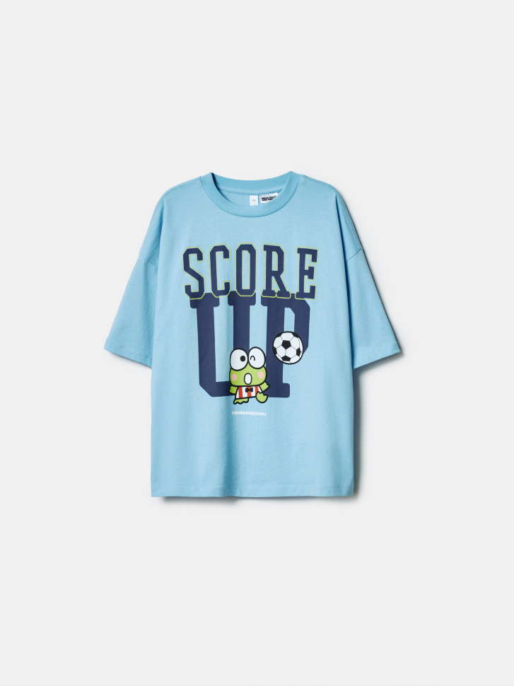 футболка оверсайз с принтом keroppi hello kitty для мальчиков по цене 1499 руб вид справа