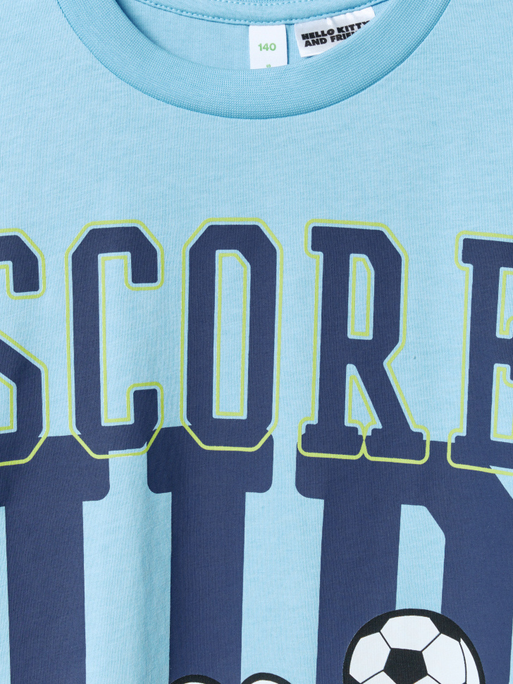 футболка оверсайз с принтом keroppi hello kitty для мальчиков из россии вид сбоку