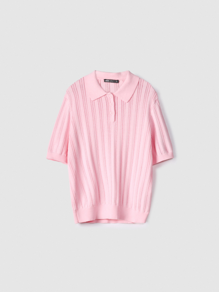 Поло Sela вязаное, розовый, арт. 52649