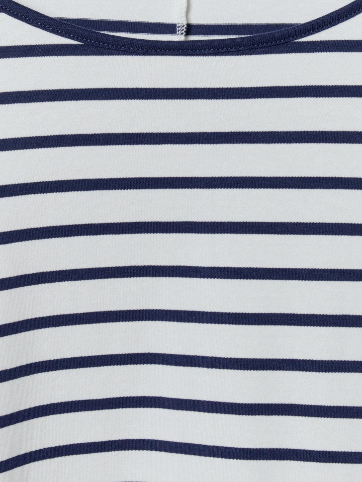 лонгслив в полоску прямого кроя из хлопка спереди