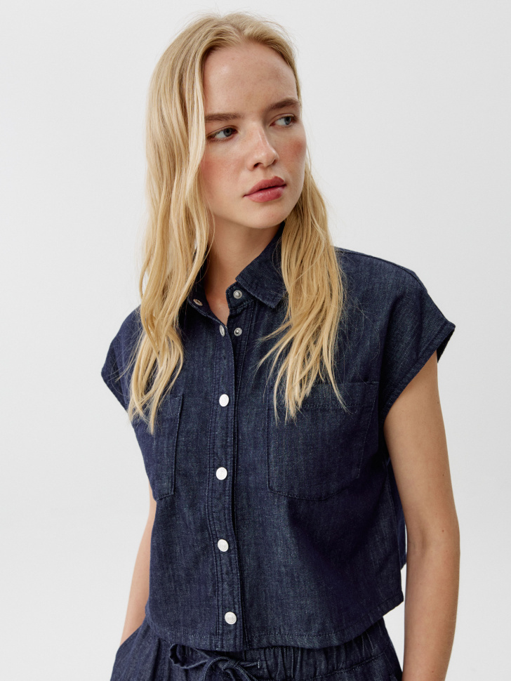 Джинсовая жилетка SELA, синий, арт. 52182