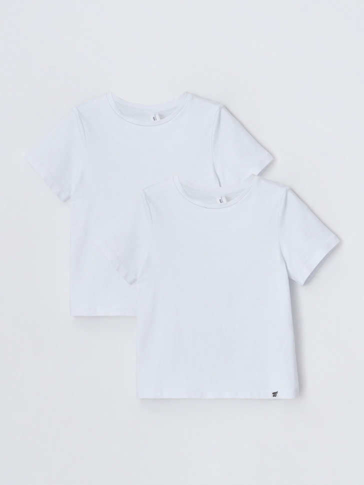 Набор из 2 белых футболок для девочек (белый, 92)