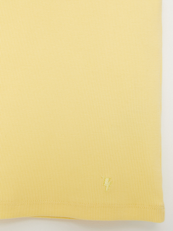 Трикотажная майка в рубчик для девочек (желтый, 116/ 6-7 YEARS) sela 4640078173976 - фото 3