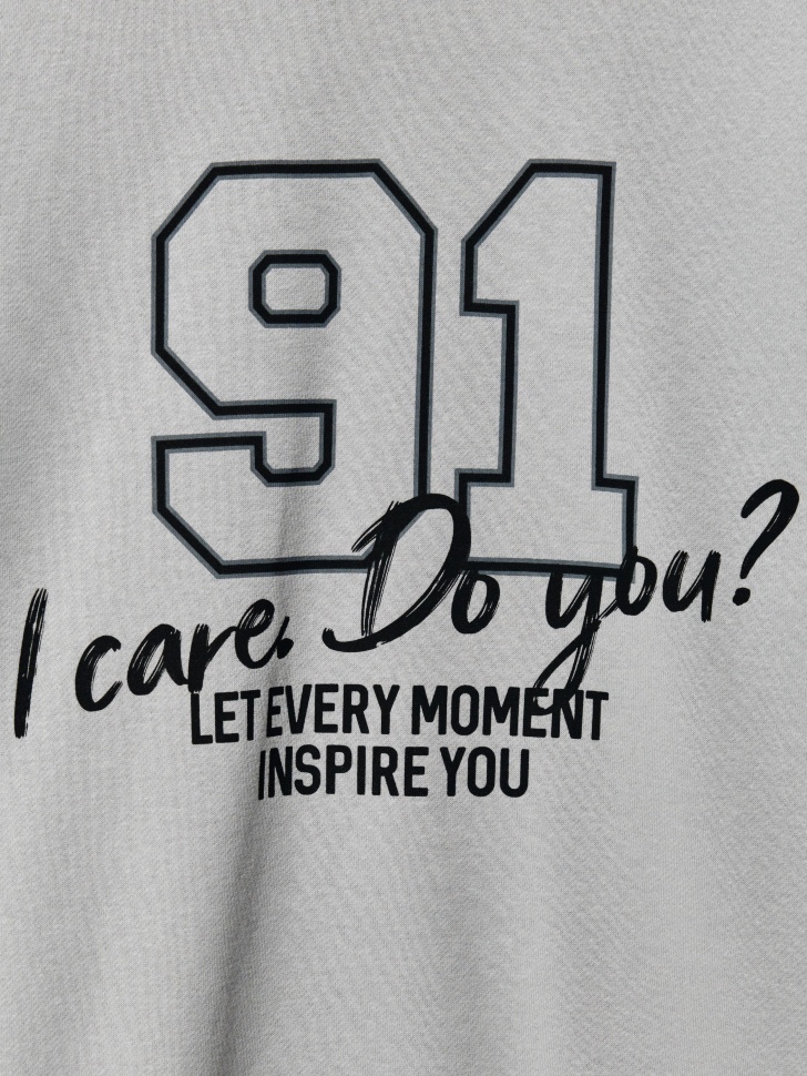 свитшот оверсайз с принтом для мальчиков из хлопка спереди