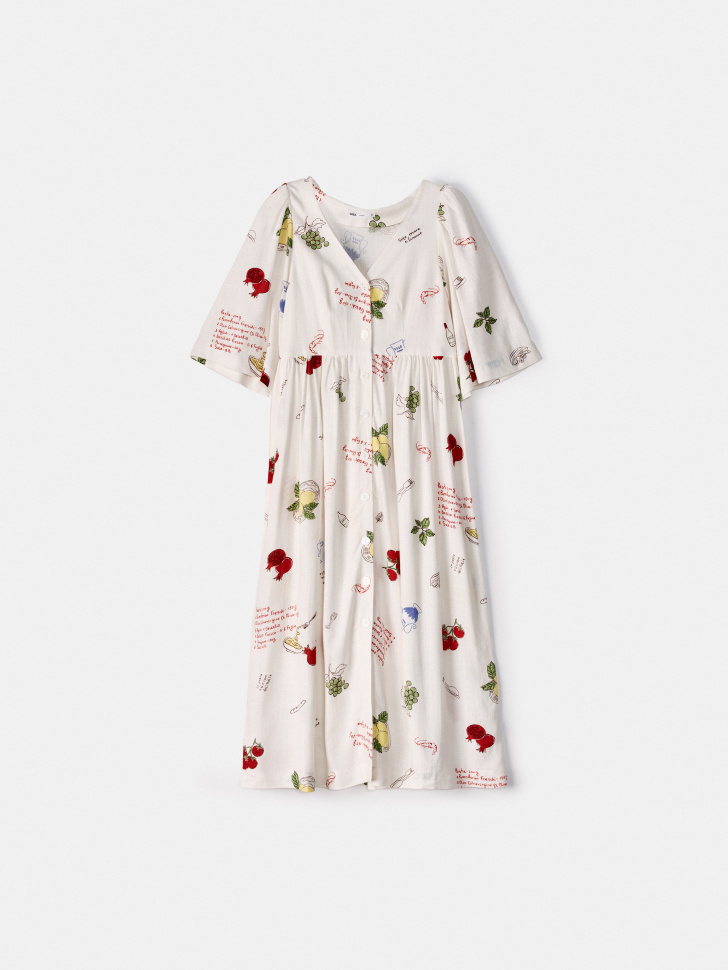 Платье миди Sela с принтом, белый, арт. 54330