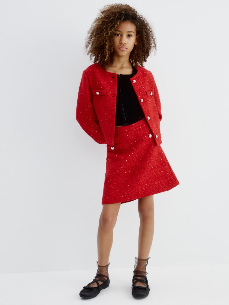 бархатный укороченный топ для девочек 4610517093745 по акции