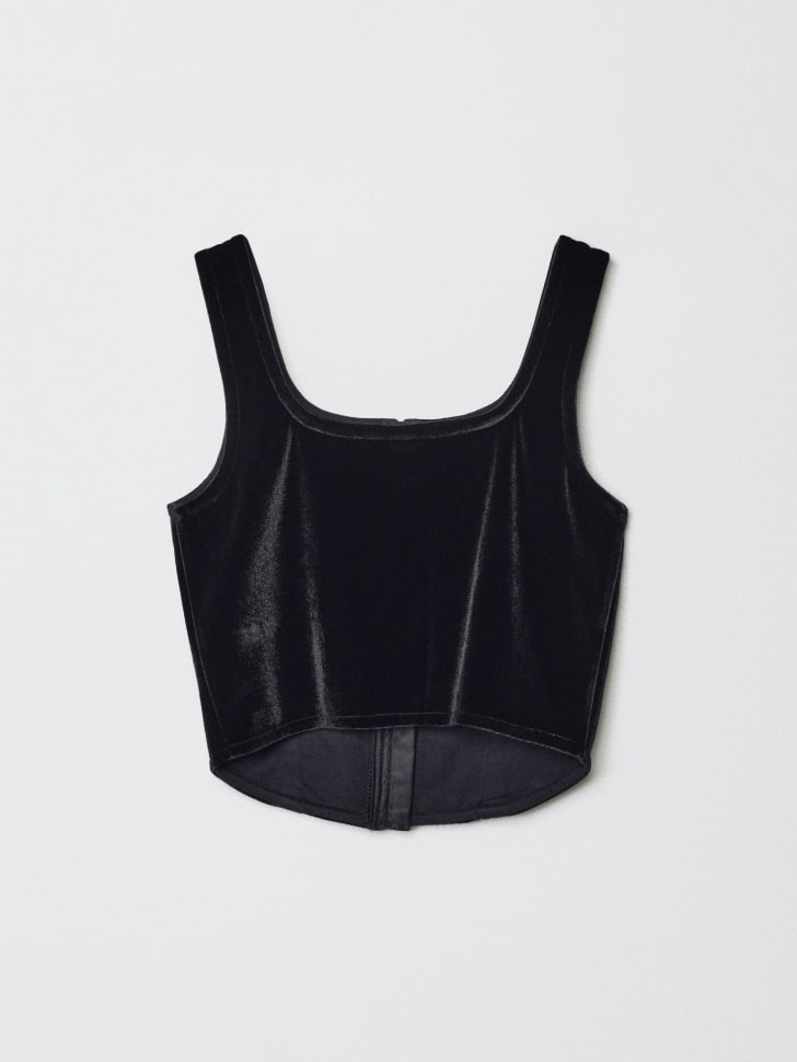 бархатный укороченный топ для девочек 4610517093745 купить с доставкой