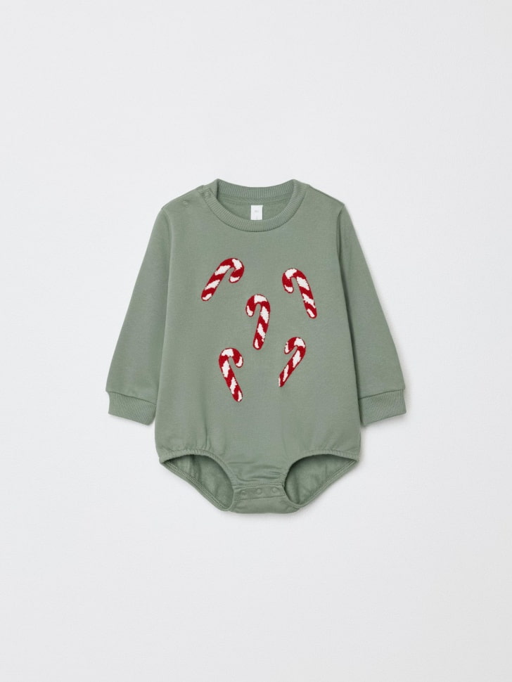 свитшот-боди с новогодним принтом для малышей 4680798570426 по акции