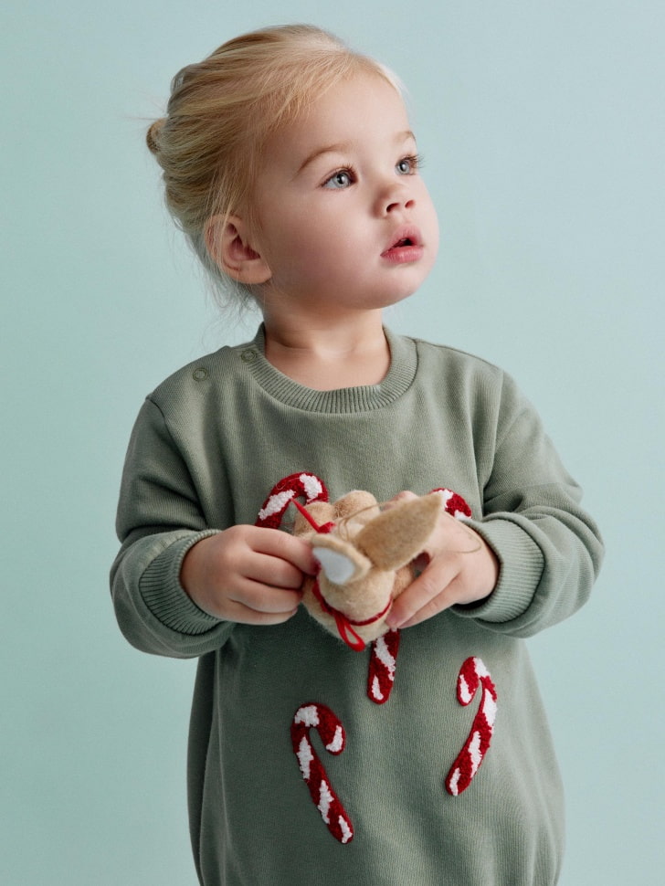 свитшот-боди с новогодним принтом для малышей 4680798570426 фотография