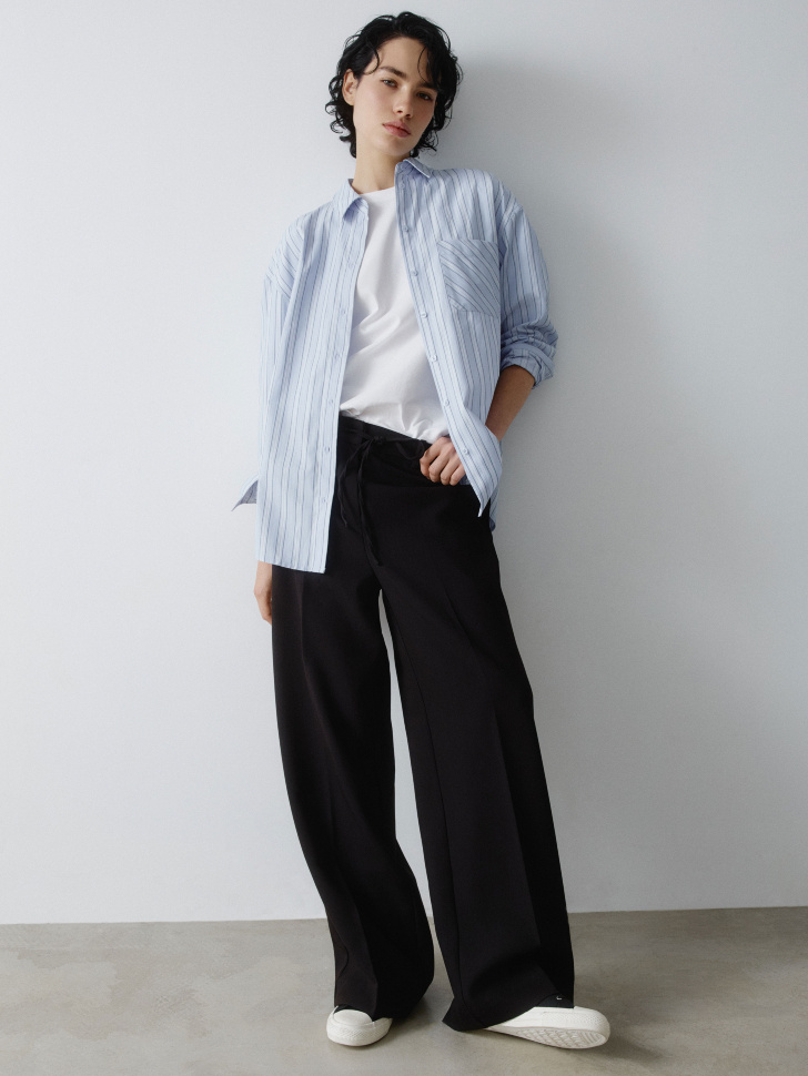 широкие брюки из костюмной ткани 4610517235350 фотография