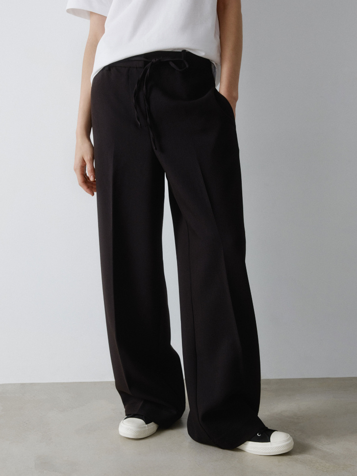 широкие брюки из костюмной ткани 4610517235350 по акции