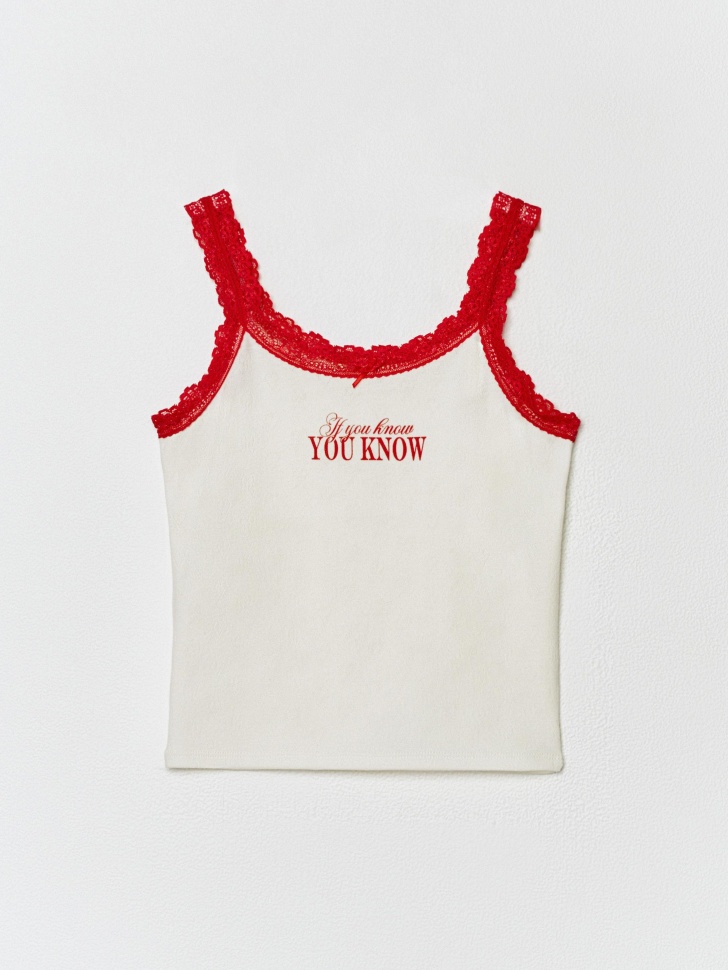 бельевая майка на тонких бретелях для девочек 4610517117076 фотография