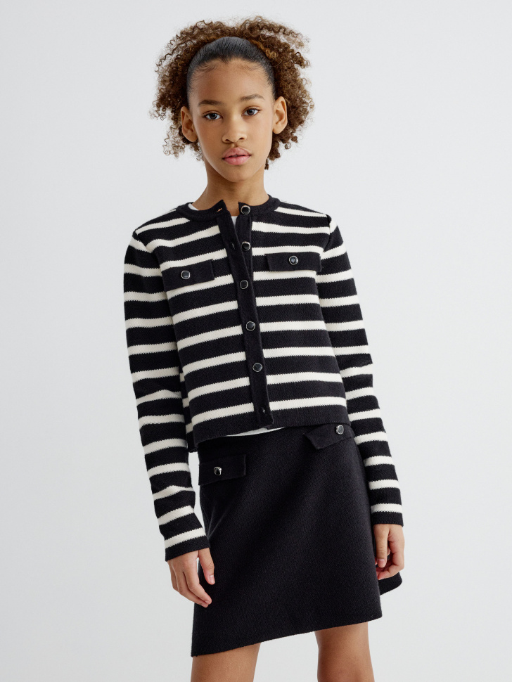 вязаный кардиган для девочек 4610517182067 фотография