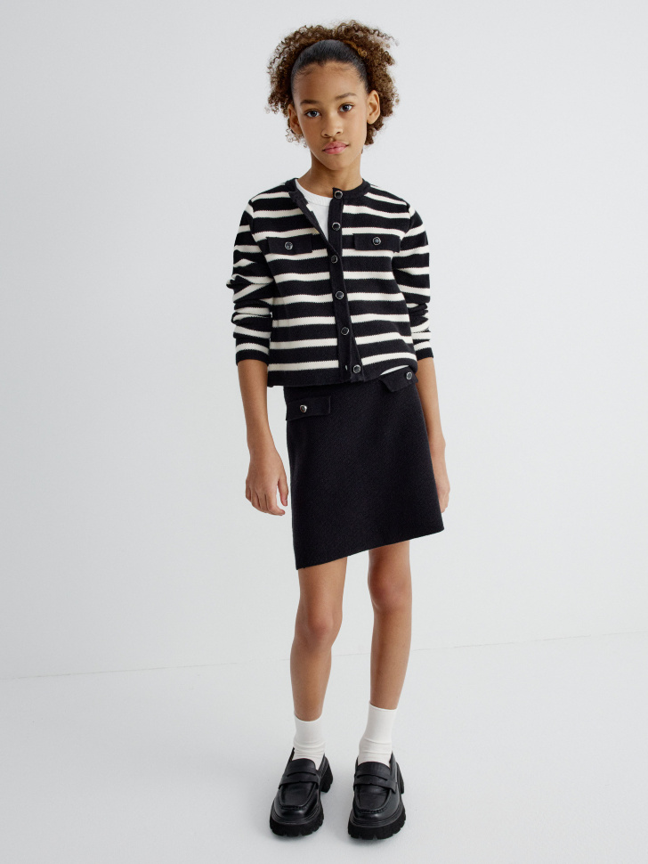 вязаный кардиган для девочек 4610517182067 по акции