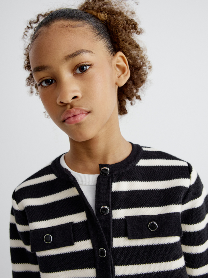 вязаный кардиган для девочек 4610517182067 в интернет магазине