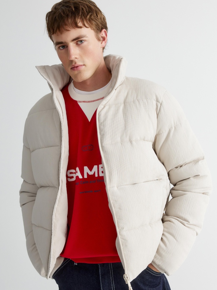 стеганая куртка оверсайз с вельветовым эффектом 4610517129321 в интернет магазине