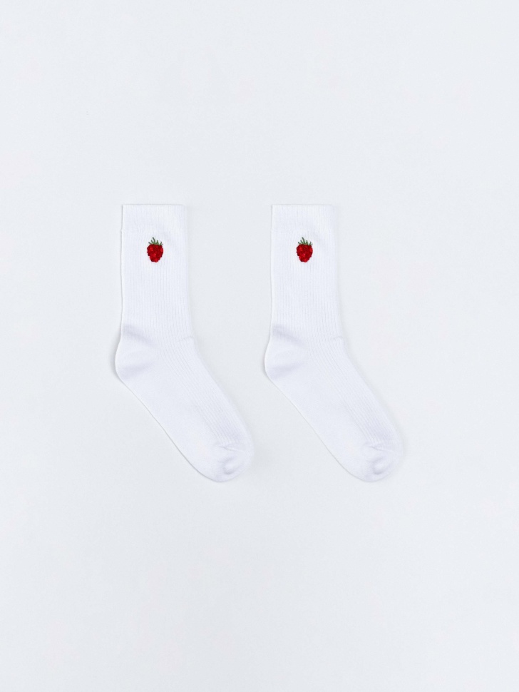 Высокие носки SELA с вышивкой, арт. 35251