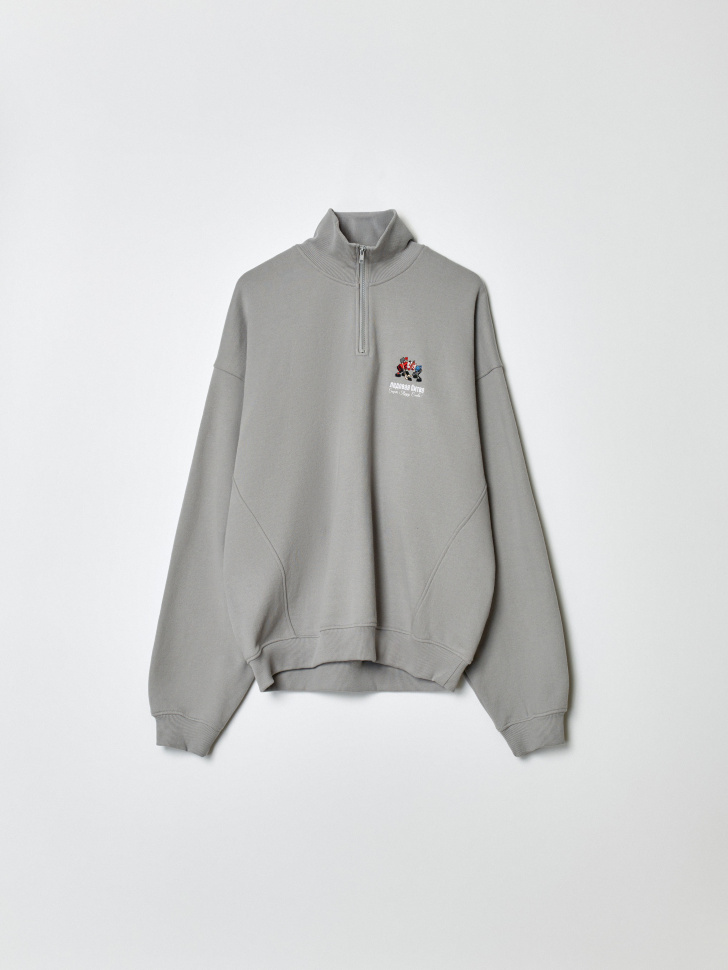 Свитшот оверсайз SELA с вышивкой Союзмультфильм, серый, арт. 35130