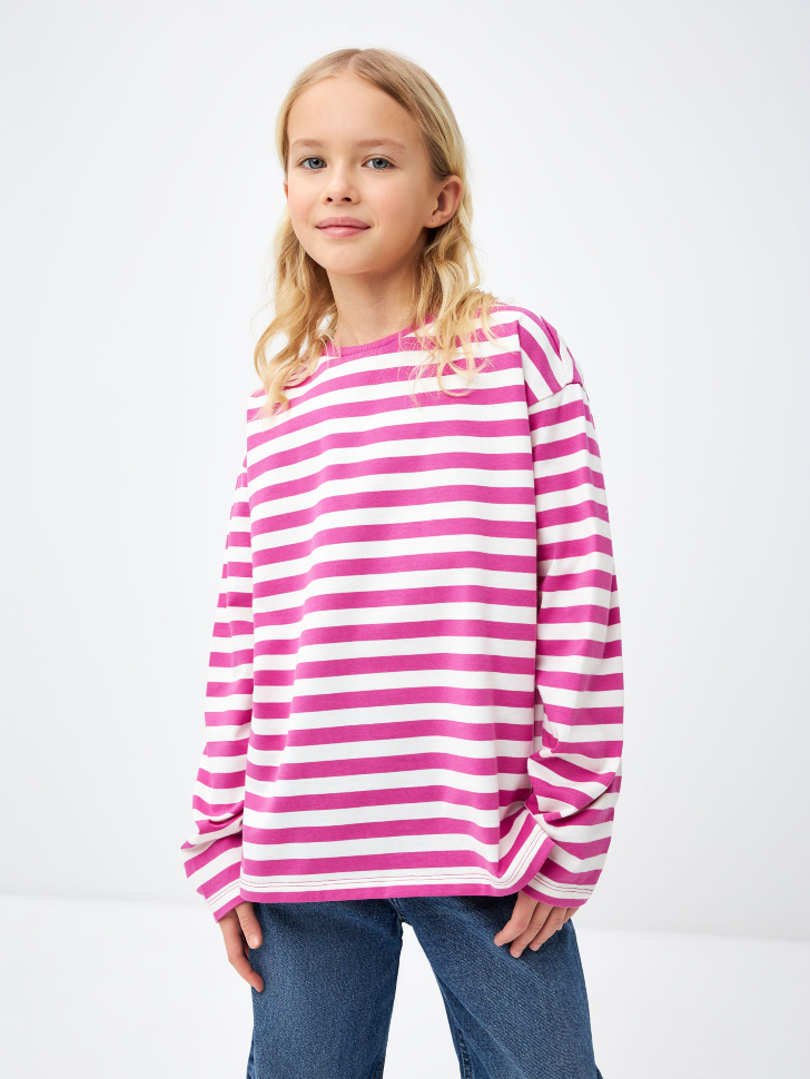 

Лонгслив в полоску для девочек, Розовый