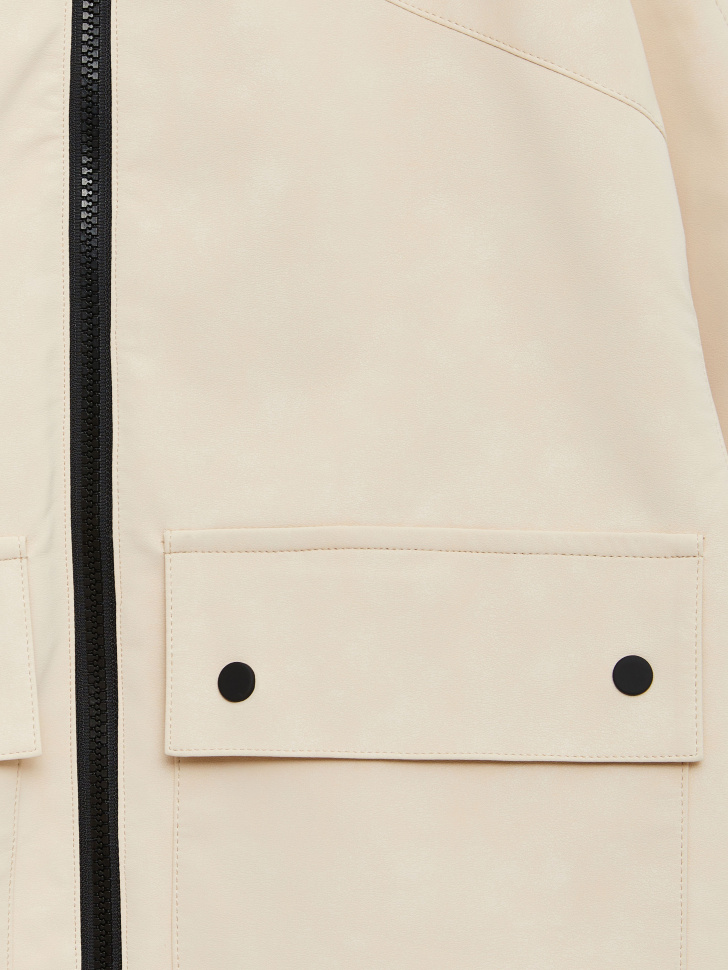 Короткая куртка с капюшоном для девочек (белый, 122) sela 4680129372378 - фото 2