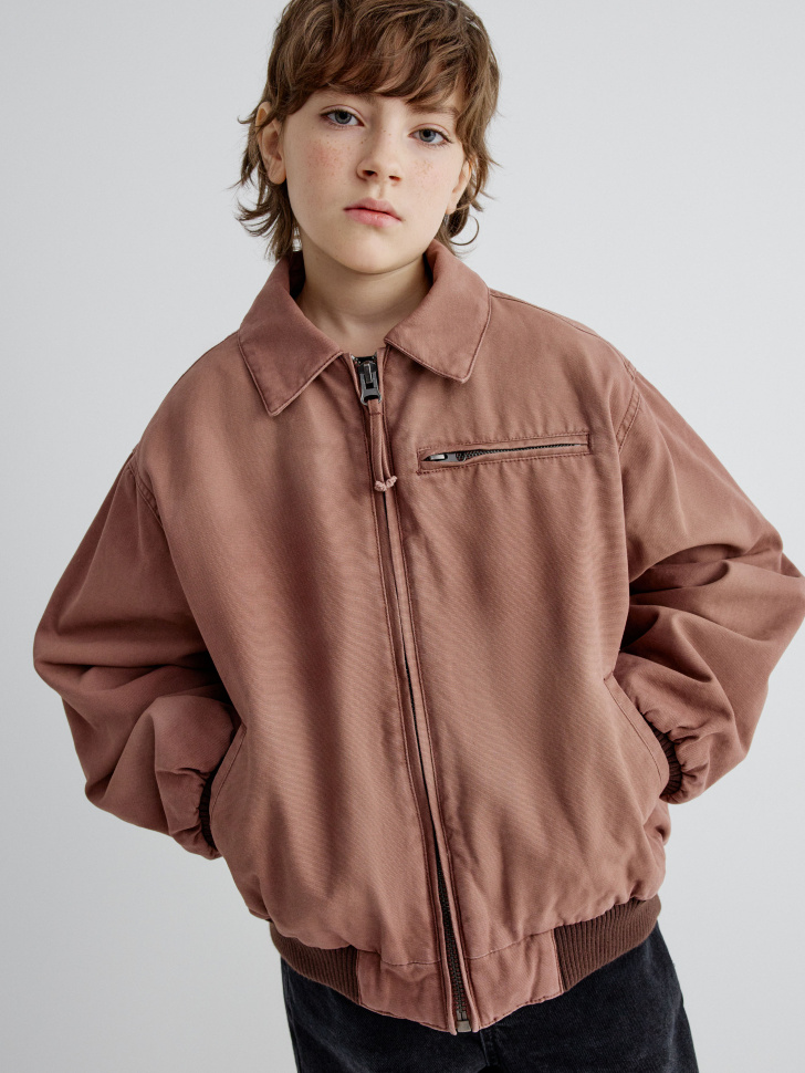 куртка из хлопка с эффектом стирки для мальчиков по цене 4599 руб вид справа