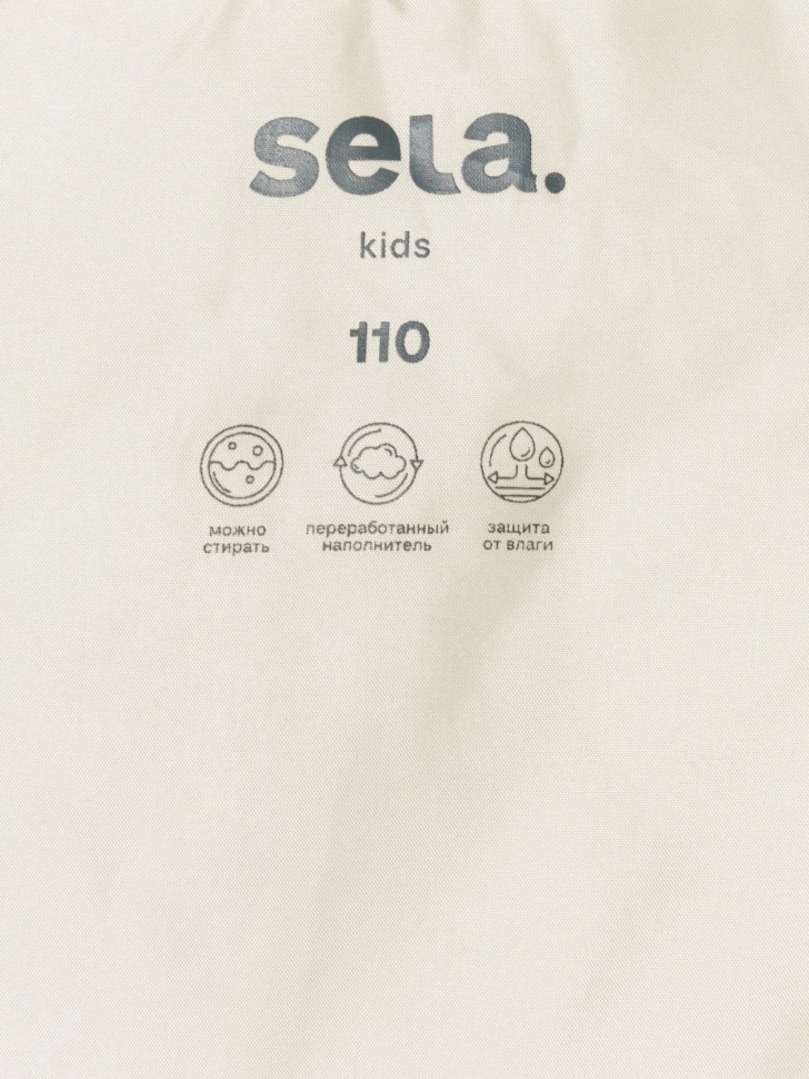 базовая стеганая куртка из нейлона с принтом для девочек из россии вид сбоку