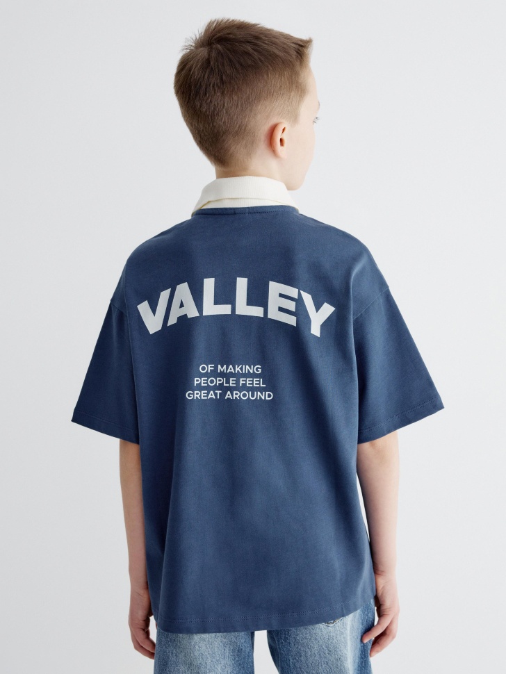 поло с коротким рукавом для мальчиков от бренда sela вид слева