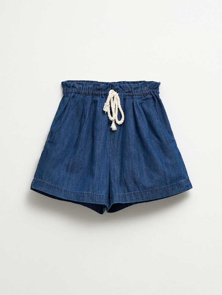 шорты джинсовые для девочек (голубой, 122) sela 4680129596477 - фото 1