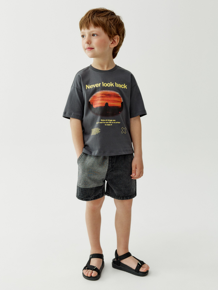 джинсовые шорты на резинке для мальчиков 4610517901804 фотография