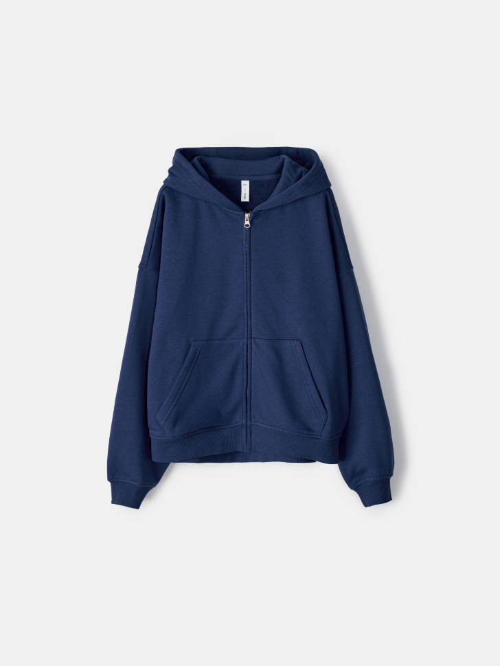 Толстовка оверсайз на молнии Sela, синий, арт. 54655