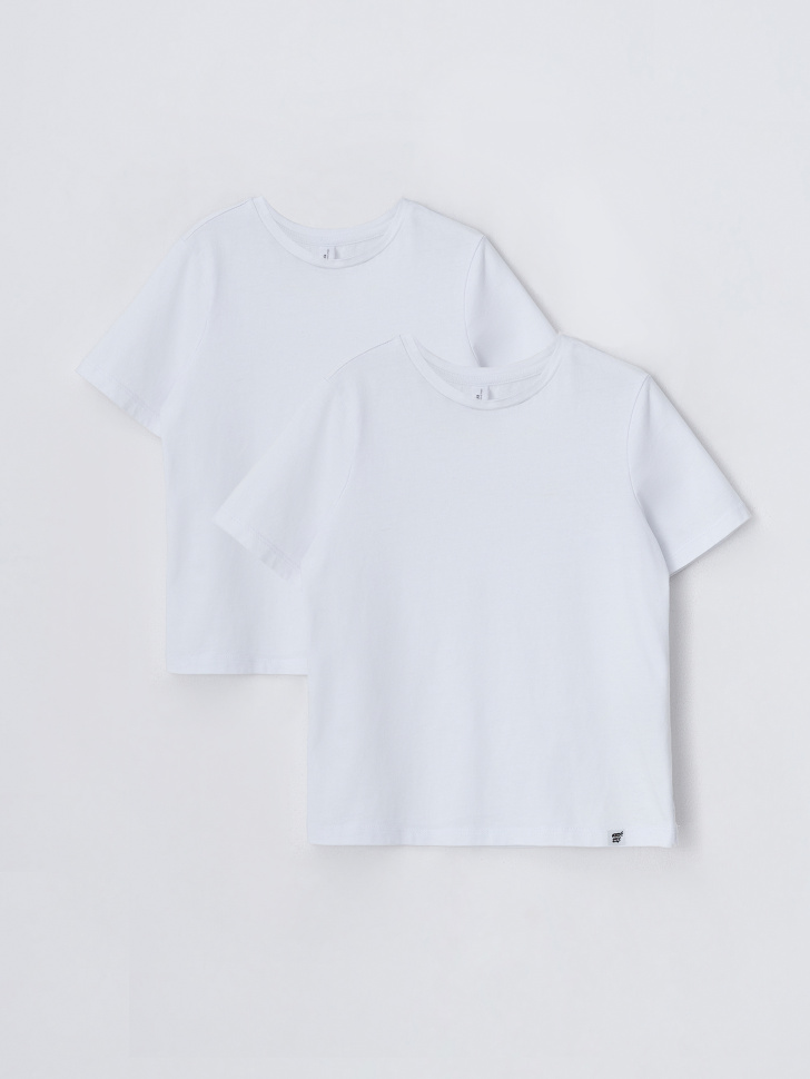 Набор из 2 белых футболок для девочек (белый, 122)