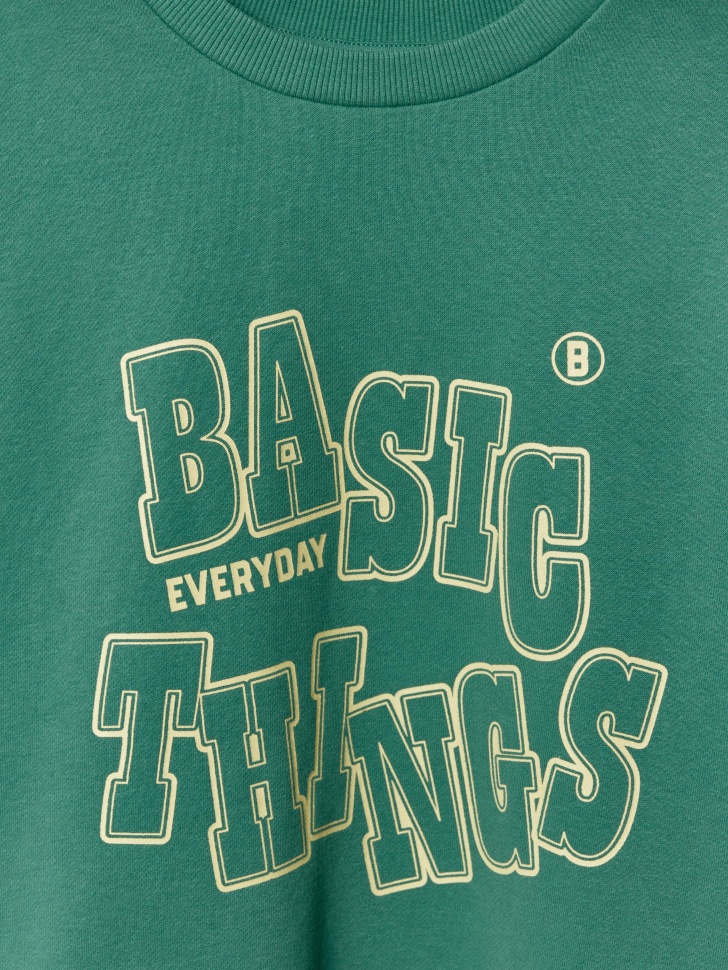 свитшот оверсайз с принтом для мальчиков от бренда sela вид слева