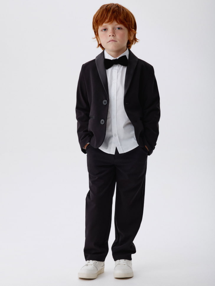 пиджак с атласным воротником для мальчиков 4680798713519 по акции