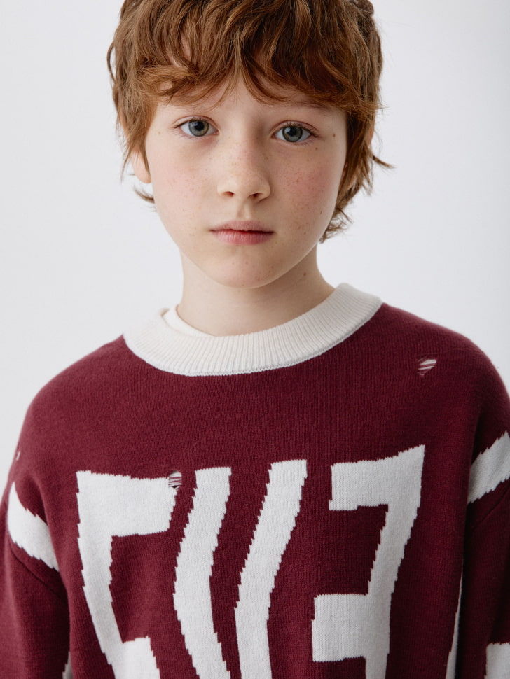 двухсторонний джемпер в стиле гранж детский 4610517134493 в интернет магазине