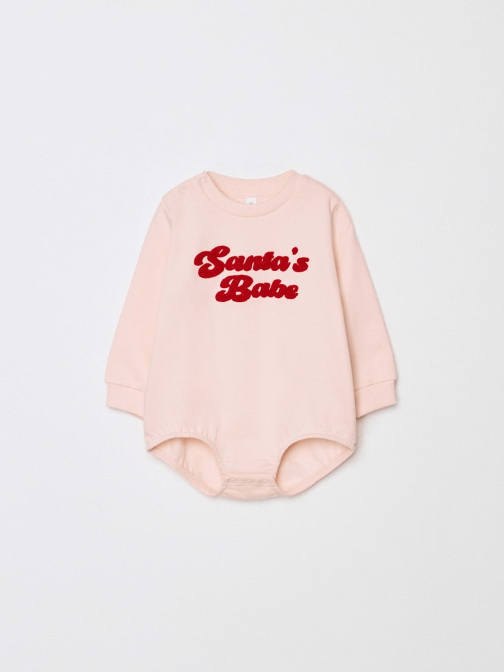 Свитшот-боди с новогодним принтом для малышей, арт. 15262