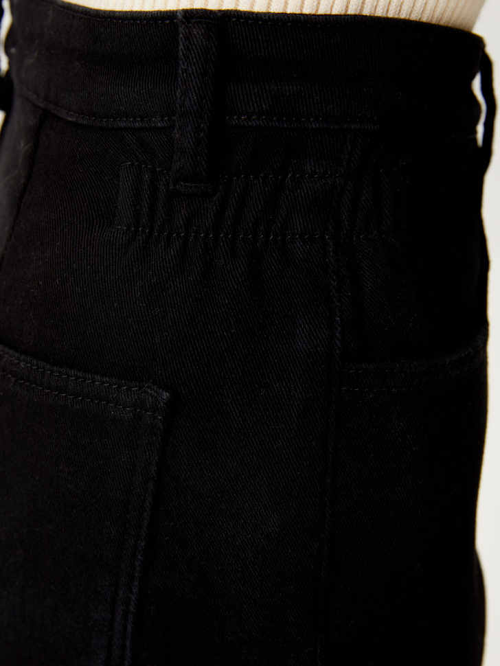 фото Утепленные прямые джинсы (черный, xxs) sela
