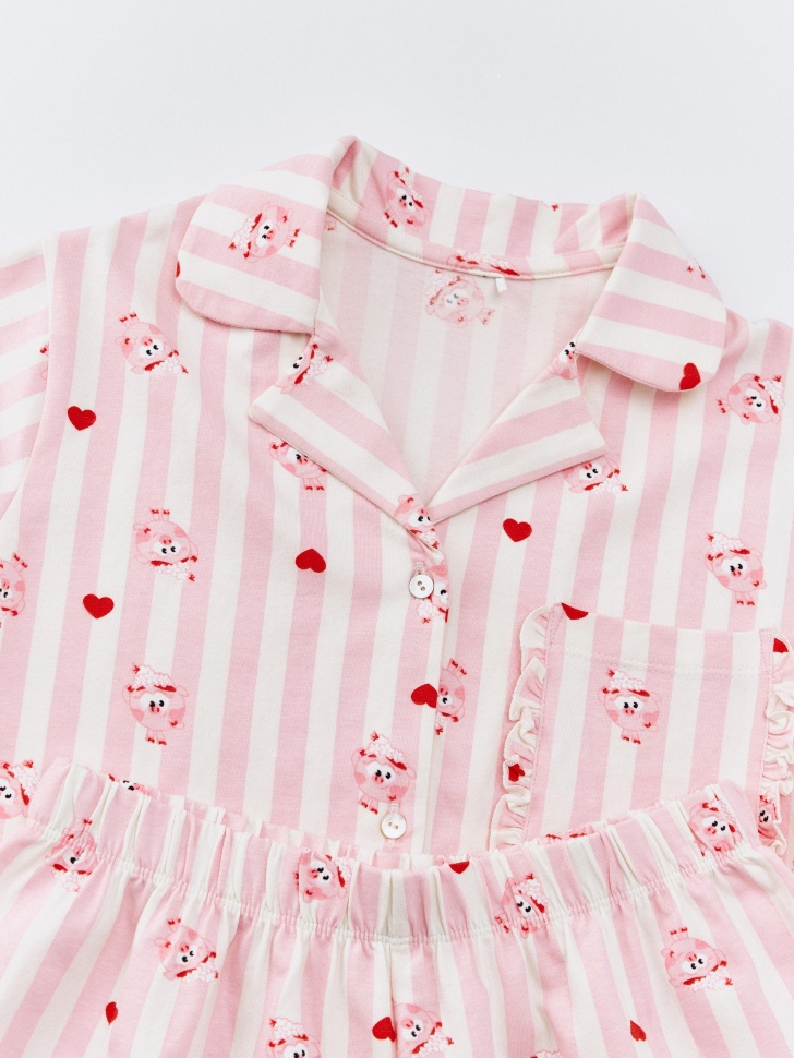 трикотажная пижама для девочек с принтом  x смешарики 4610517203489 по акции