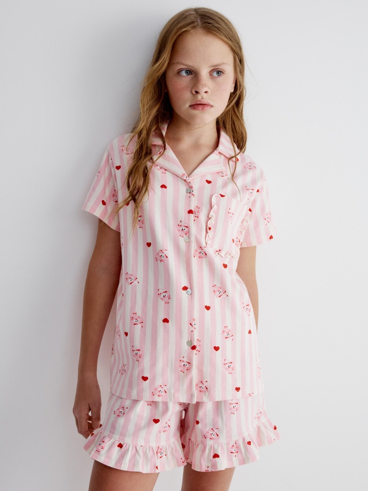 

Трикотажная пижама для девочек с принтом SELA x Смешарики, 6801150317