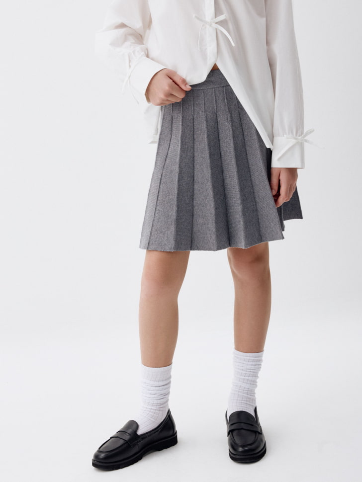 Вязаная юбка в складку для девочек, арт. 11984