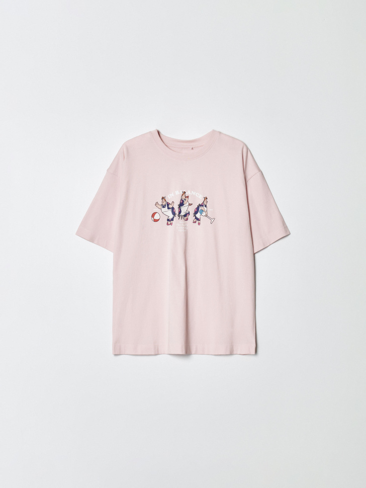 Футболка SELA с принтом 'Союзмультфильм', розовый, арт. 35039