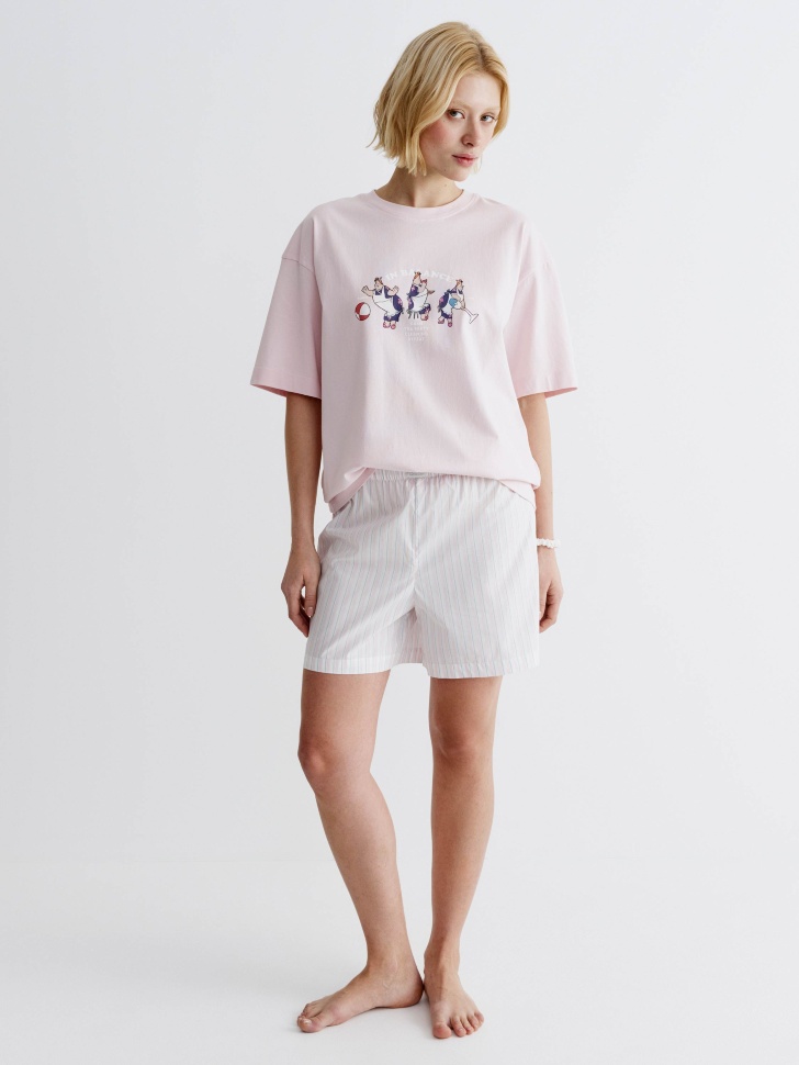 футболка для дома с принтом  x союзмультфильм от бренда sela вид слева