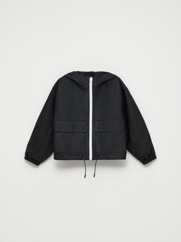 Короткая куртка с капюшоном для девочек (черный, 128) от Sela