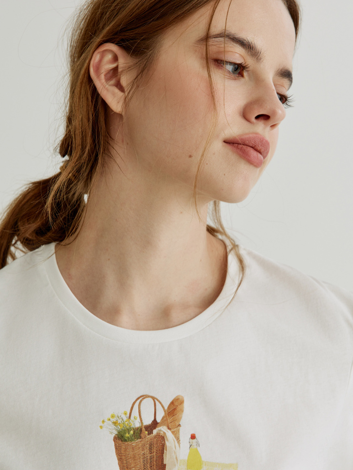 пижама с принтом из хлопка по цене 2799 руб вид справа