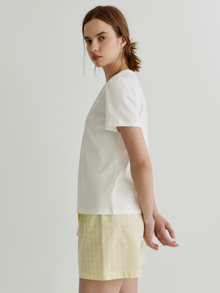 пижама с принтом из хлопка из россии вид сбоку